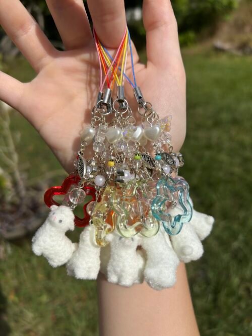A colorful variety of fuzzy lamb charms